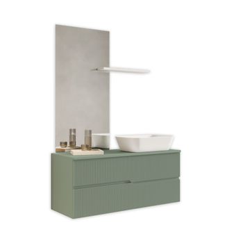 Mueble de baño 4 piezas en mdf verde salvia