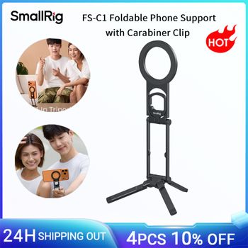 Soporte Plegable para Teléfono SmallRig FS-C1 con Clip de Mosquetón para iPhone, para Teléfonos con Fundas Magnéticas, Palo para Selfies, Trípode de Mesa