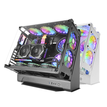 Mars Gaming MCB, Caja PC Gaming Custom ATX XL, Edición Custom Premium, Hasta 10 Ventiladores, Soporte Total Refrigeración Líquida, Estructura Modular Doble Cámara, Torre PC Negro o Blanco