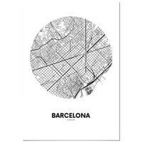panorama cuadro de aluminio mapa circulo de barcelona 70x100 cm