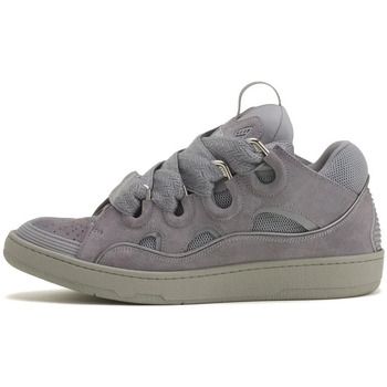 Lanvin Deportivas Moda Curb Monochrome Suede Sneakers Anthracite para mujer