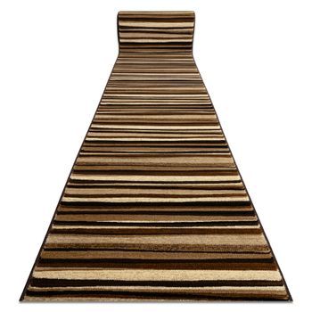 Alfombra De Pasillo Royal 5374 Ondas Rayas Beige / Marrón 120cm 120x820 Cm