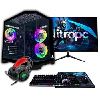 PC Sobremesa Nitropc Pack Avanzado AMD Ryzen 3 3200G 8GB 480GB SSD Radeon RX Vega 7 Windows 11 Monitor 24