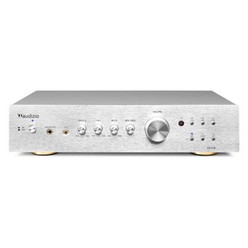 Amplificador Estéreo Audizio AD220 200W RMS Bluetooth 5.0 Control Graves y Agudos Plata