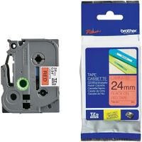 brother tze-451 original p-touch label tape 24mm x 8m black on red