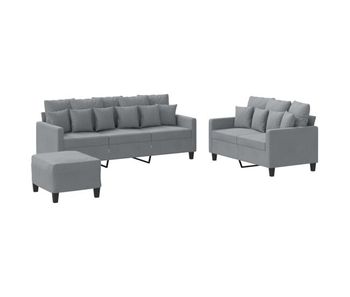 Vidaxl juego de sofás con cojines 3 piezas tela gris claro