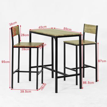 Juegos De Muebles Altas 3 Piezas Set De Balcón
