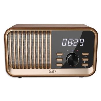 Radio despertador CGV BeBop FM Bluetooth USB SD 8W Madera