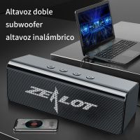 zealot-altavoz inalambrico portatil para exteriores subwoofer tws bateria de 1800mah estereo fuerte graves potentes cable de carga