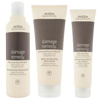 aveda damage remedy restructuring shampoo  conditioner with daily repair trio bundle