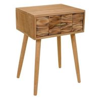 mesita de noche de madera de 1 cajon