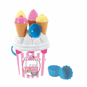 AVC - Cubo Playa 18,5X15,5 Cm Ice Cream Con Cucuruchos, Helados, Magdalenas Y Palita (20131)