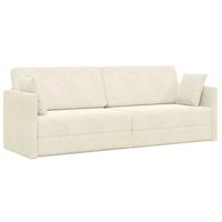sofa-cama de piso crema 213 x 70 x 77 cm terciopelo vidaxl