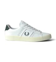 fred perry para hombre b3432-100 zapatillas de piel topspin blanco 44 plano cordones casual
