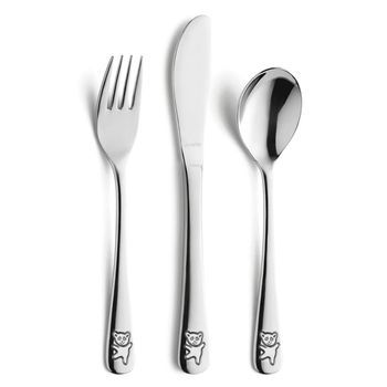 Set 3 Cubiertos Acero Inox 2mm Amefa Bear - Acero