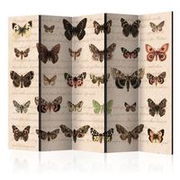 biombo - retro style butterflies ii 225x172 cm