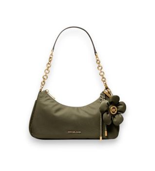 Michael Kors para mujer. 32T6AY5C2C Bolso Nolita mediano de nailon con cadena verde (OSFA), Casual, Nylon reciclado