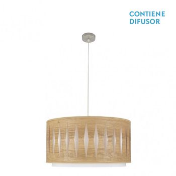 AKUNADECOR Colgante En Color Madera Claray Metal Niquel Alexandra
