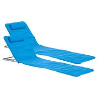 set de 2 esterillas de playa cellorigo con respaldo 160 x 49 cm azul encasa