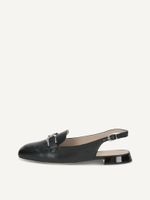caprice sling pumps black made of leather with trapeze heel size 37