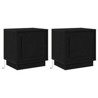 pack 2 uds mesita de noche  armario de noche  mesa de noche negro 44 x 345 x 45 cm