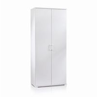 armario multiusos blanco de doble puerta con estantes ajustables