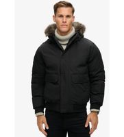 superdry para hombre m5011930a cazadora bomber de pelo sintetico everest negro l casual poliester reciclado sostenible