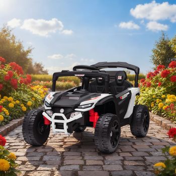 Coche Eléctrico Para Niños Utv 12v Con 2 Motores Blanco Aiyaplay