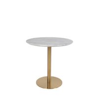 mesa de comedor redonda para 2 personas efecto marmol - blanco