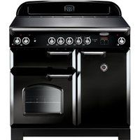 rangemaster classic cla100ecblc electric range cooker - black  chrome black