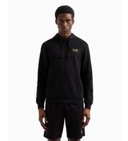 ea7 para hombre 7m000569af13512 sudadera con capucha y cremallera de algodon logo series negro s casual deportivo multideporte
