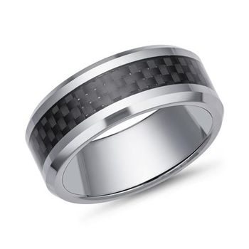 Anillo de tungsteno de moda carbono robusto