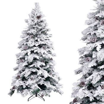 Árbol De Navidad Artificial Plegable Nevado Verde Y Blanco De 210 Cm Lolahome