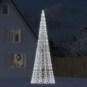 Árbol De Navidad | Decoraciones De Navidad En Asta De Bandera 1534 Led Blanco Frío 500 Cm Cfw313954