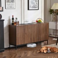 aparador - mueble de almacenamiento - mdf y pb - marron oscuro 150x40x80cm