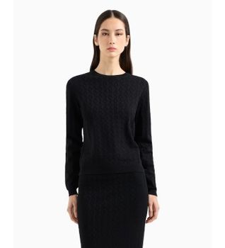A|X Armani Exchange para mujer. XW000910AF10352FC026 Jersey slim fit negro (S), Casual, Viscosa