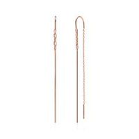 pendientes de varilla de plata 925 chapada en oro rosa