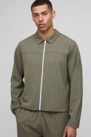 chaqueta harrington regular de rayas verde