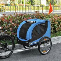 remolque para perros de acero tela oxford 130x73x90 cm-pawhutazul