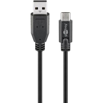 Cable USB Goobay 55469 USB-C a USB-A 3 m carga rápida negro