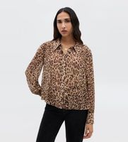 rixo para mujer 0300044142506931 camisa blake marron xs casual animal print viscosa manga larga
