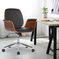 silla de oficina giratoria regulable en madera nogalnegro