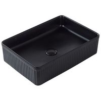 lavabo sobre encimera de ceramica mate negro 50 x 34 cm geldo