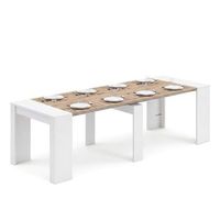 mesa consola extensible 50-235x90 cm denis blanco artik blanco mate - alpine oak 51 x 78 x 90 cm