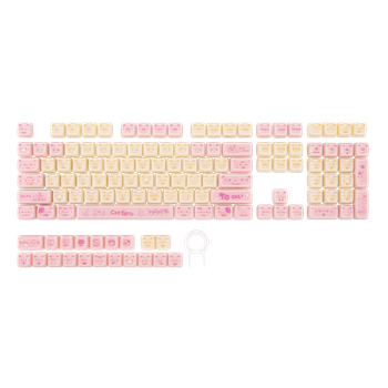 Juego de teclas EPOMAKER JellyPaw, 128 teclas ABS+PC con estampado de gato, perfil MAO, para teclados con diseño ANSI de 60%/65%/75%/TKL/96%/tamaño completo