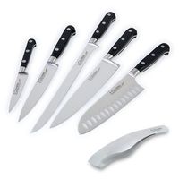 3 claveles forge - juego de 5 cuchillos forjados y pinzas de 12 cm acero inoxidable
