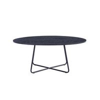 mesa de centro oval novaris - 110 x 66 cm roble oscuro