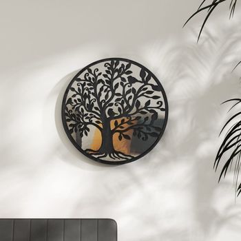 Espejo Decorativo | Espejo De Hierro Redondo Negro Para Uso Interior 40x2,5 Cm Cfw850547