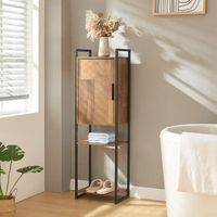 mueble de bano auxiliar namsskogan con compartimentos 115x35x25cm - efecto nogal encasa