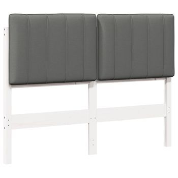 Cabecero，panel De Cabecero Tapizado Y Gris Claro 120 Cm Madera De Pino Macizo